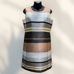 Lafayette 148 New York Twiggy Sleeveless Striped Shift Dress size 6